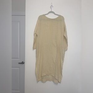 Black Crane Cotton Gauze Oversized lagenlook dress OS S minimalist long sleeve